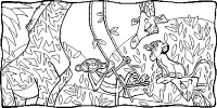 A coloring page of the lion king